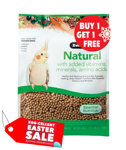 ZuPreem Natural Medium - Complete Food for Cockatiels - 2.5lb - BOGOF